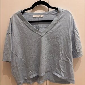 Altar'd State Pale Blue V-Neck Boxy Tee
